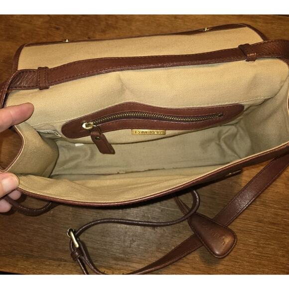 Vtg 1980s Calvin Klein Messenger Crossbody Bag Pocket Book Clean Interior - Picture 4 of 16